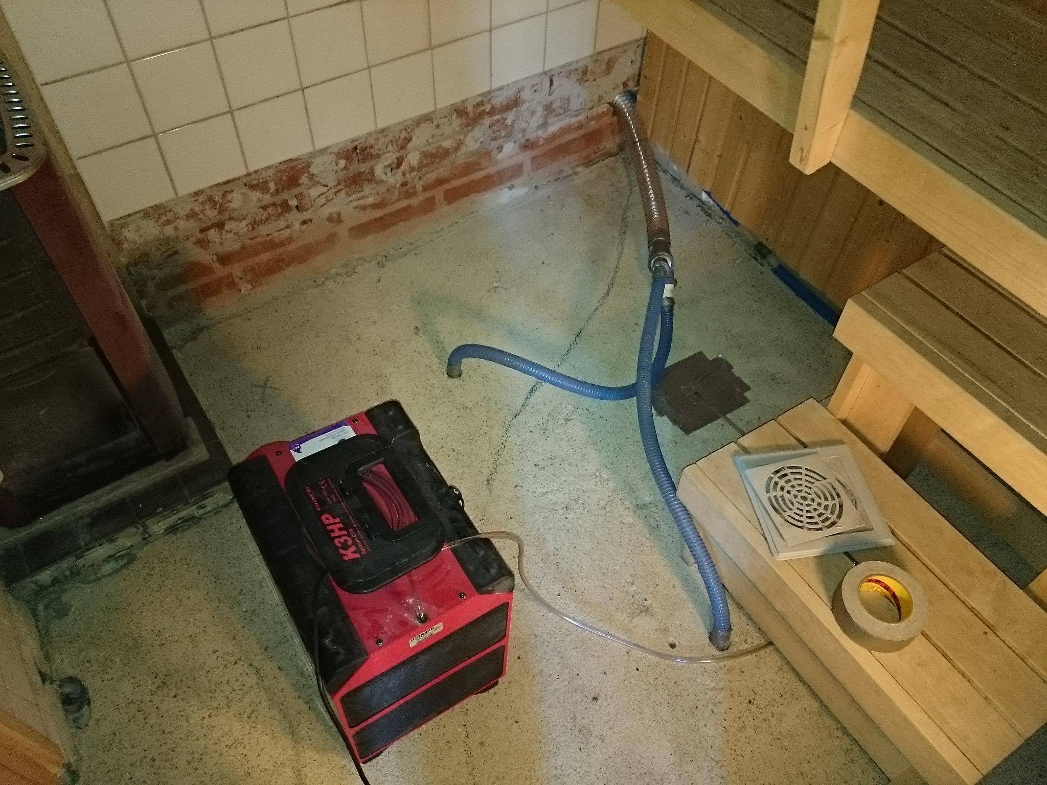 vesivahingon kuivaus